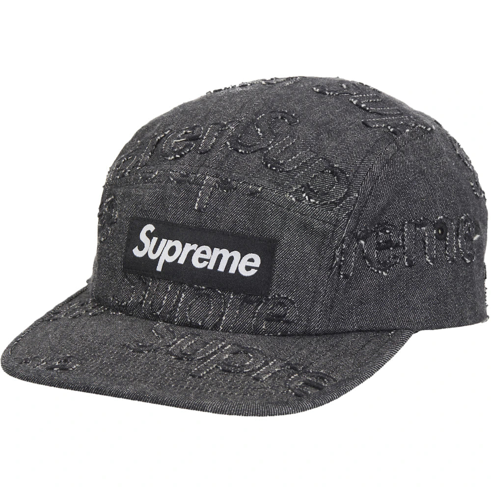 Supreme Lasered Denim Camp Cap Black – Sole By Style