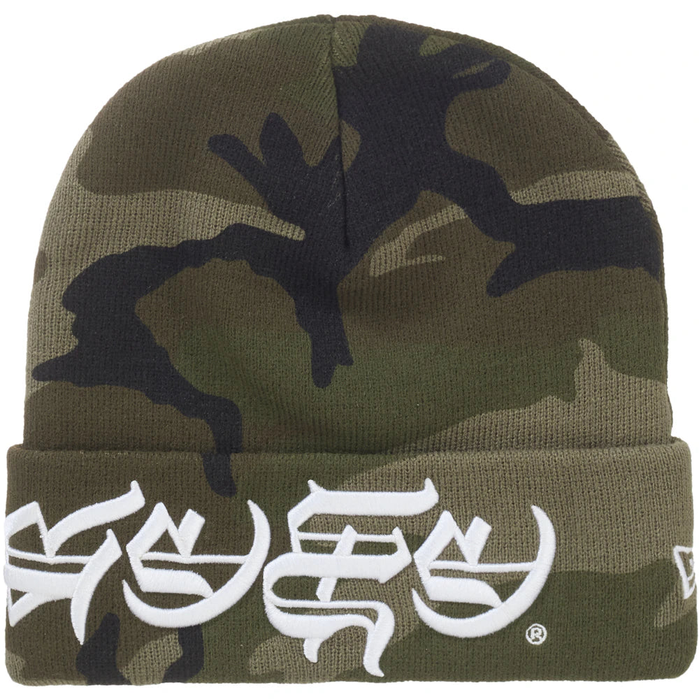 Supreme New Era Blackletter Beanie Woodland Camo – Sole By Style Supreme New Era Blackletter Beanie Woodland Camo – Sole By Style