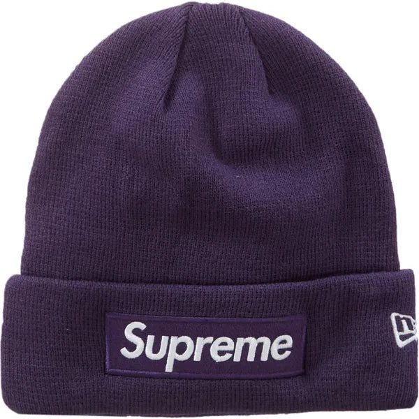 Supreme New Era Box Logo Beanie (FW23) Dark Purple Hats