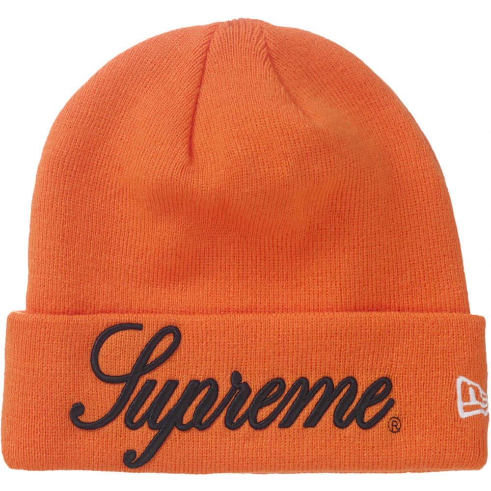 Supreme New Era Script Beanie Orange Cheap Rvce Jordan Outlet