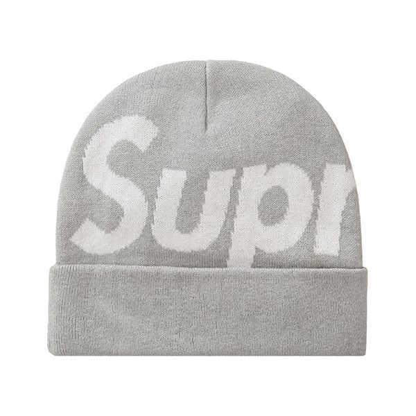 Supreme Big Logo Beanie (FW23) Grey Hats