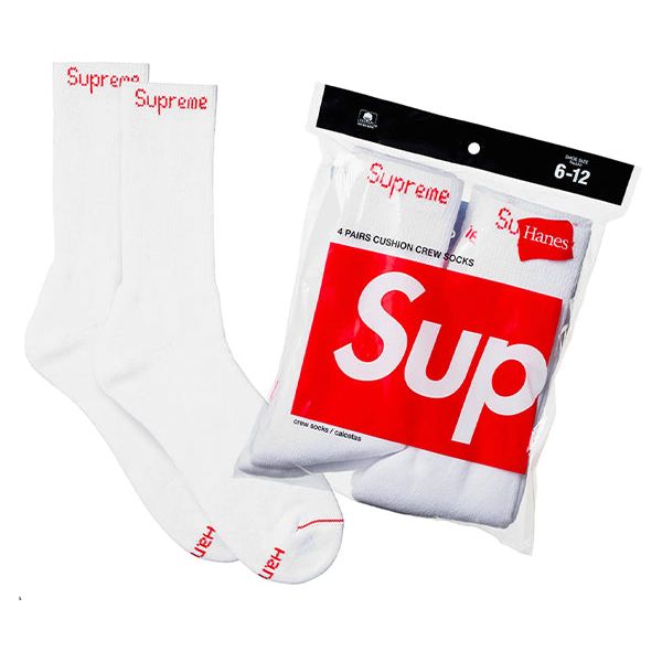 Supreme Hanes Socks White (4-Pack) Accessories