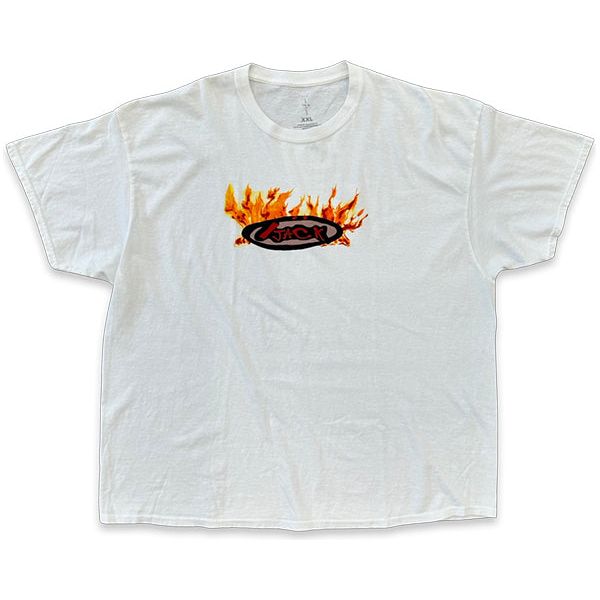 Travis Scott Cactus Jack Flame T-Shirt Cream Christian Atelier White Sweatshirt