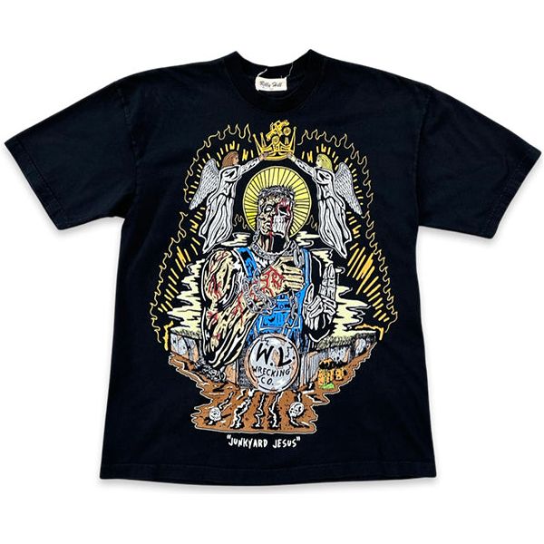 Warren Lotas x Billy Hill Junkyard Jesus T-Shirt Black Shirts & Tops