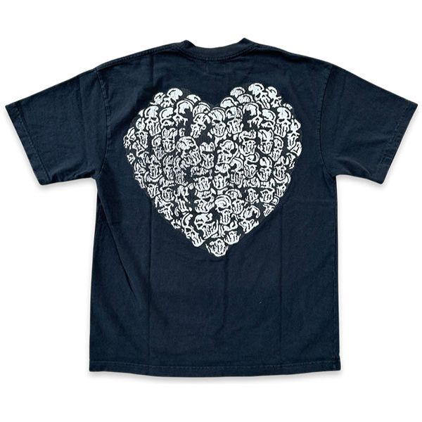 Warren Lotas Heart Skull Pile T-Shirt Black St. Kitts & Nevis