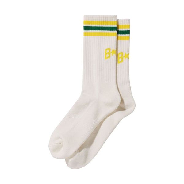 BAPE Sta Line Socks White/Yellow Accessories