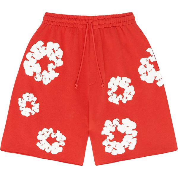 Denim Tears The Cotton Wreath Shorts Red Bottoms