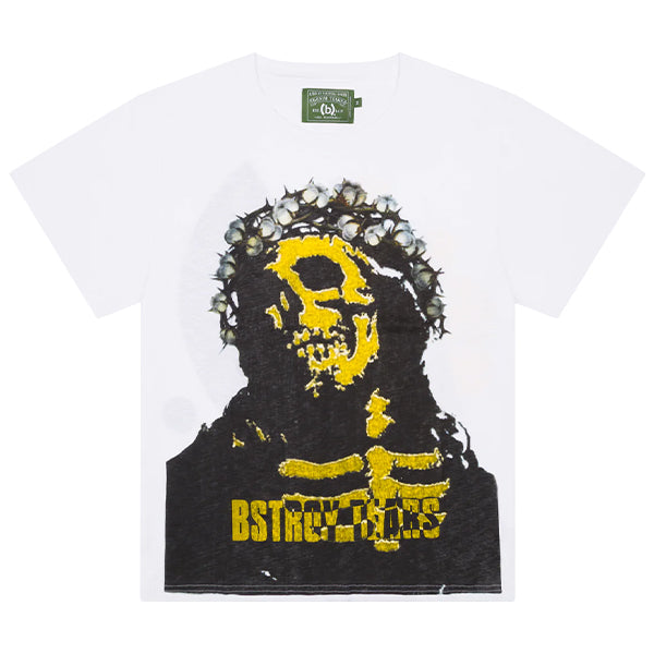 Denim Tears Bstroy Tears Crown Made of Cotton Tee White – Sole By 