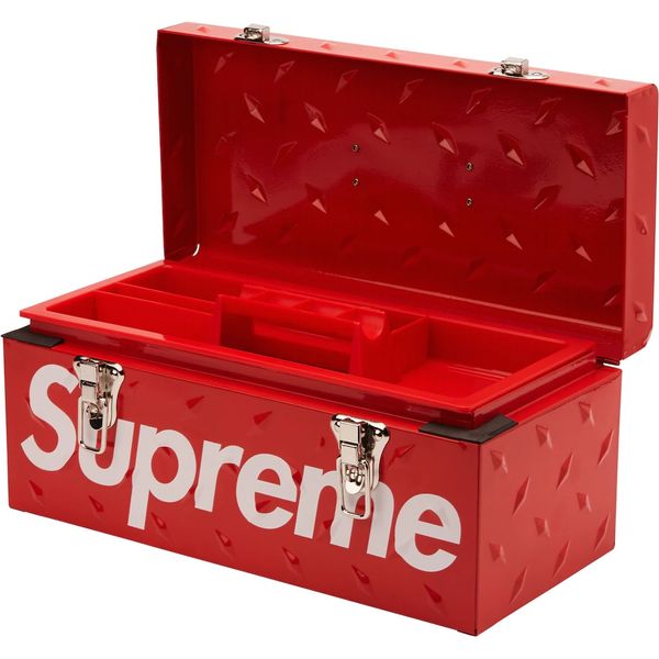 Supreme Diamond Plate Tool Box Red Accessories