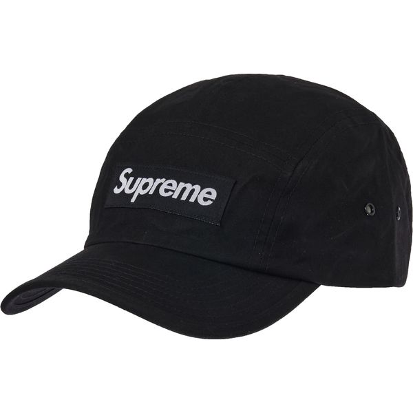 Supreme Waxed Cotton Camp Cap (FW23) Black Hats