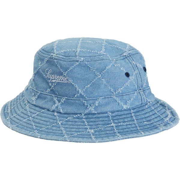 Supreme Punched Denim Crusher Blue Hats