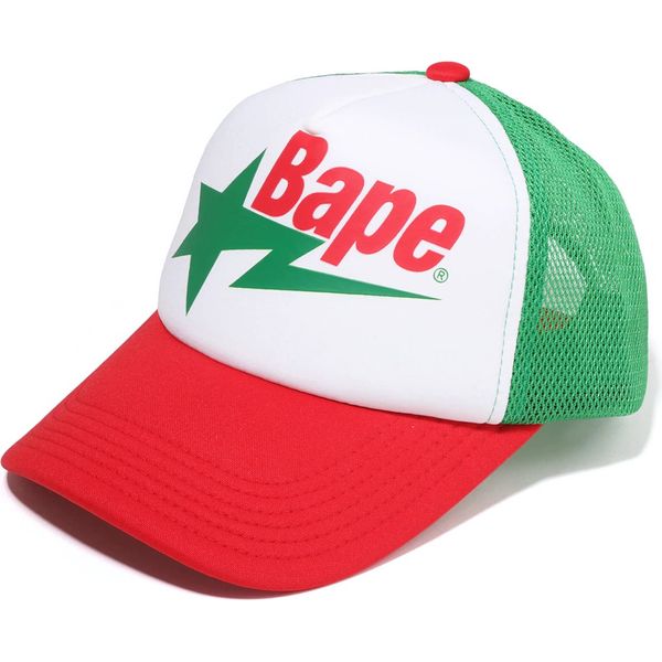 BAPE Sta Mesh Cap Red Green White Hats