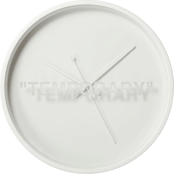 Virgil Abloh x IKEA MARKERAD "TEMPORARY" Wall Clock White Accessories