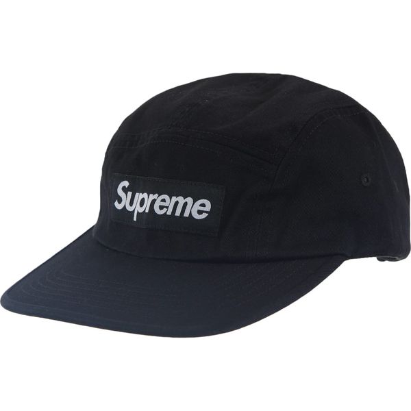 Supreme Washed Chino Twill Camp Cap (SS24) Black Hats