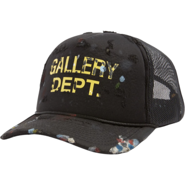 Gallery Dept. Painted Distressed Trucker Hat Black Hats