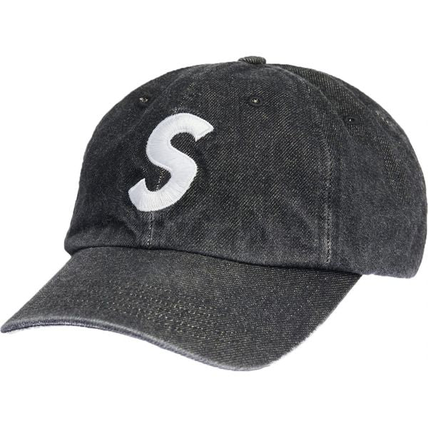 Supreme Kevlar Denim S Logo 6-Panel Black Gold hats