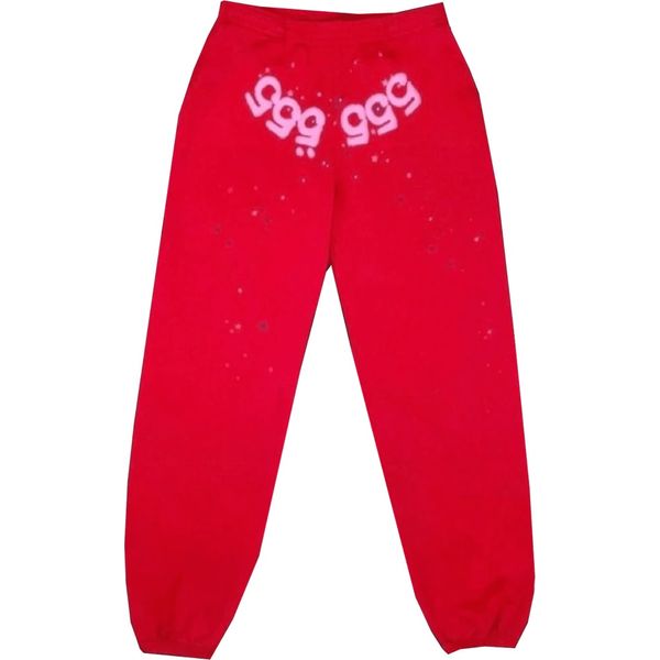 Sp5der Worldwide Red Angel Number 555 Sweatpants Red Bottoms