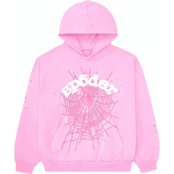 Sp5der OG Web Hoodie Pink Sweatshirts