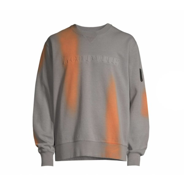 A Cold Wall Dyed Crewneck Sweatshirt Grey Orange Sweatshirts