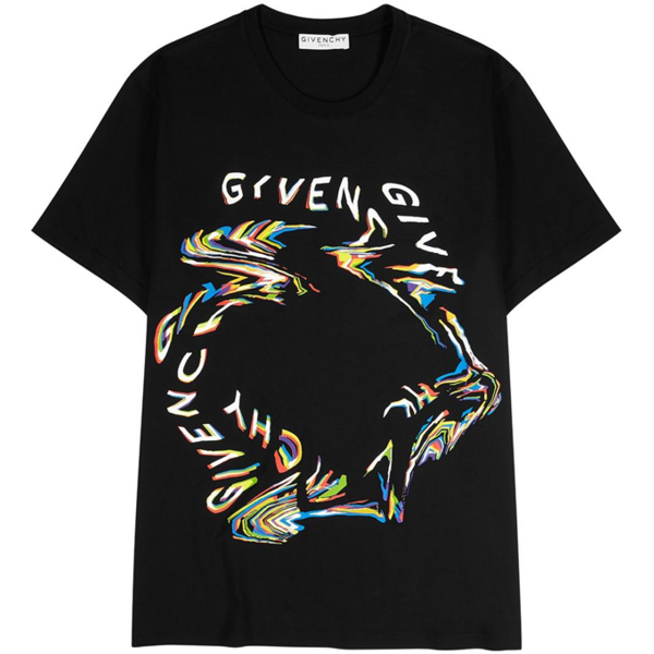 Givenchy Glitch Logo T-Shirt Black Shirts & Tops