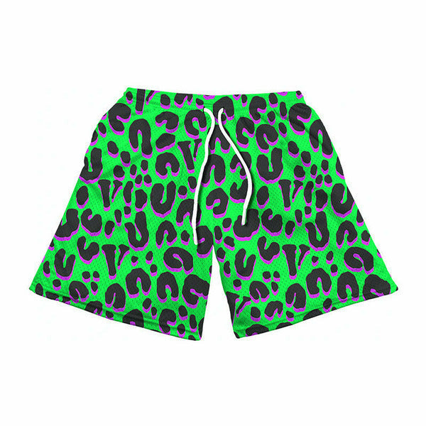 Vlone Rodman Cheetah Shorts Green Bottoms