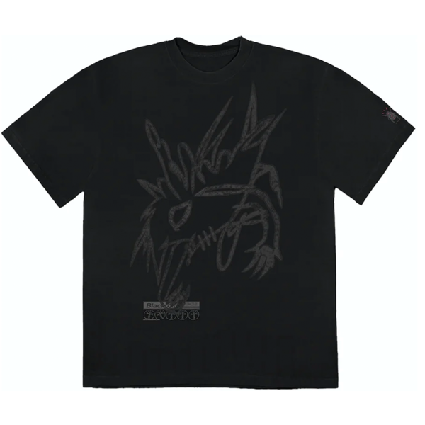 Travis Scott High Voltage Tee Black Cactus Jack For Fragment Logo L/S T-Shirt Washed Black