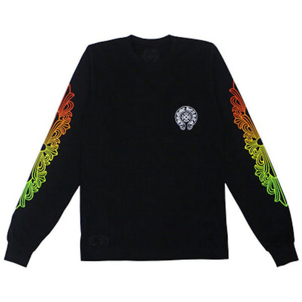 Chrome Hearts Floral Sleeve Gradient L/S T-Shirt Black Shirts & Tops