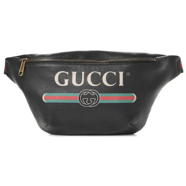 Gucci Print Belt Bag Vintage Logo Medium (20 IN Strap Drop) Black Bags