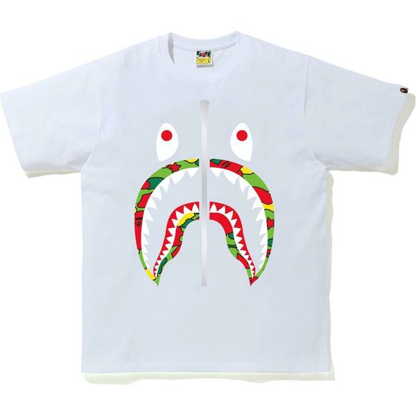 BAPE Sta Camo Shark Tee White/Multi Shirts & Tops