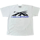 Hellstar Gel Sport Logo T-shirt White/Blue Moschino logo charm T-shirt dress