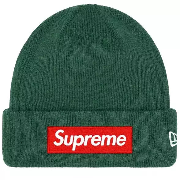 Supreme New Era Box Logo Beanie (FW22) Dark Pine Printed Hats