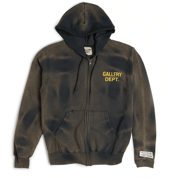 Gallery Dept. Zip Up Hoodie Sunfaded Navy/Yellow Sweatshirts