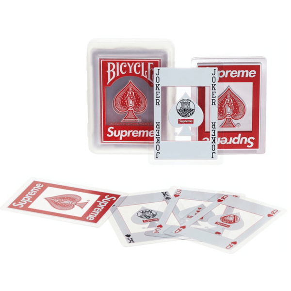 Supreme Bicycle Clear Playing Cards Red Accessories