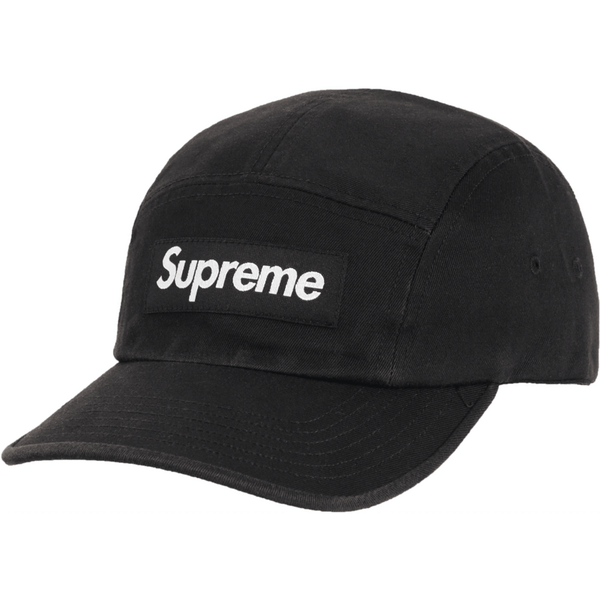 Supreme Washed Chino Twill Camp Cap (FW20) Black Printed Hats